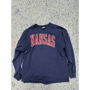 Vintage Kansas Jayhawks 90s‎ Long Sleeve Gear USA Large Basketball Shirt